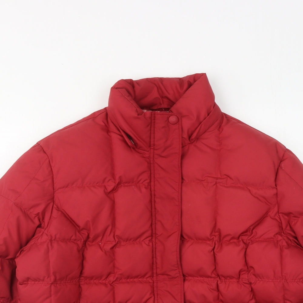 Per Una Womens Red Puffer Jacket Jacket Size L Zip