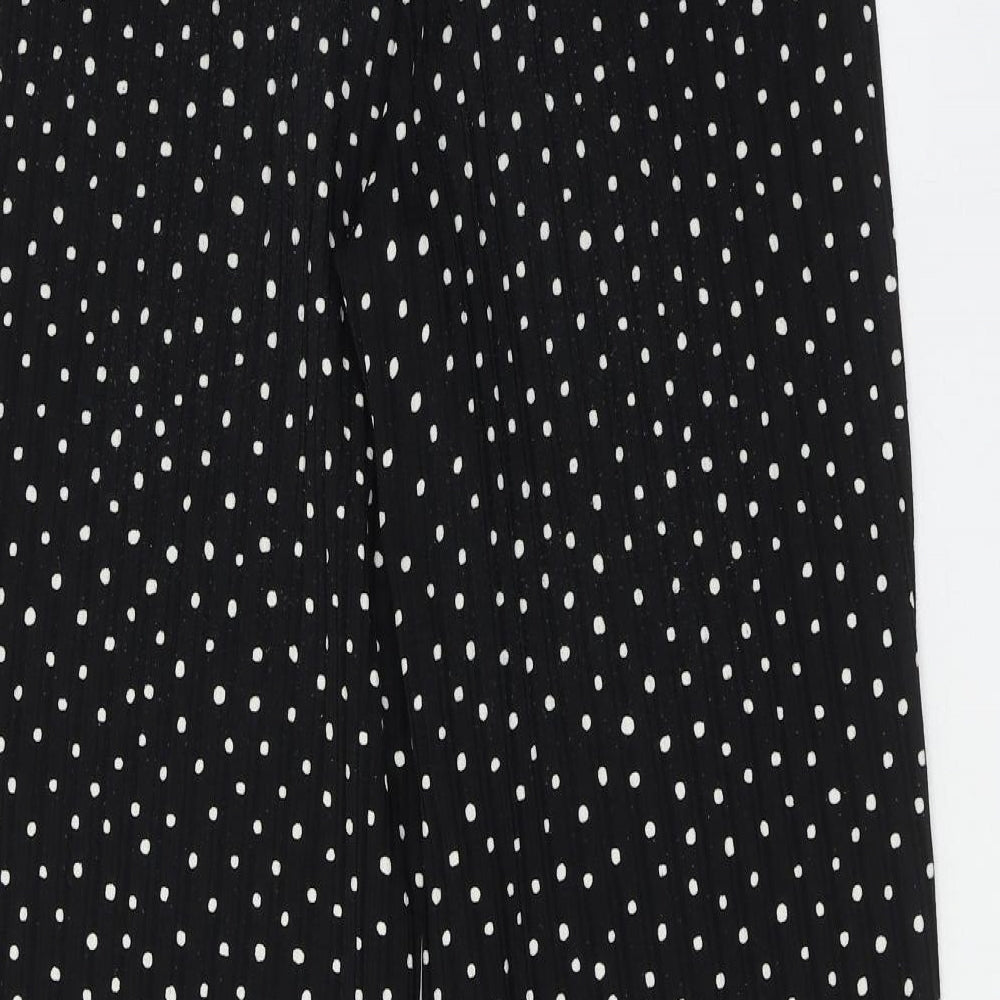 Monki Womens Black Polka Dot Polyester Trousers Size M L30 in Regular