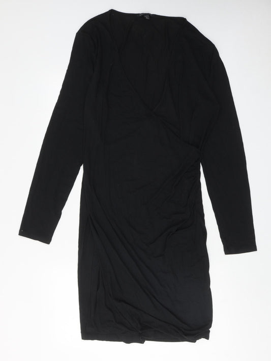 Banana Republic Womens Black Viscose Shift Size XL Round Neck Pullover