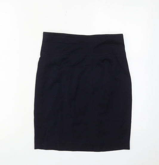Laurel Womens Blue Wool Straight & Pencil Skirt Size 8 Zip