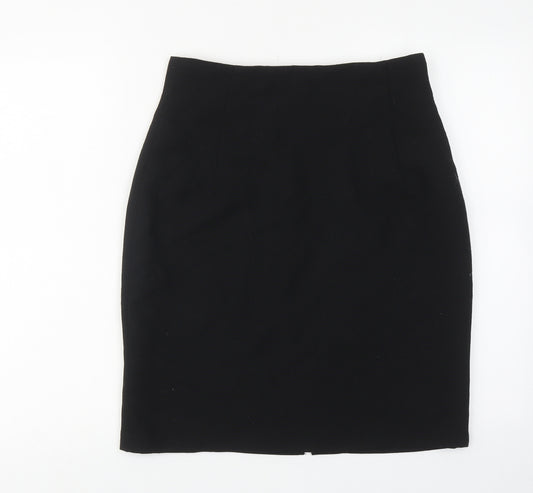 Wallis Womens Black Polyester A-Line Skirt Size 12 Zip