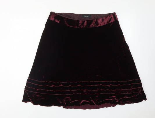 Laura Brook Womens Red Viscose Swing Skirt Size 18 Zip