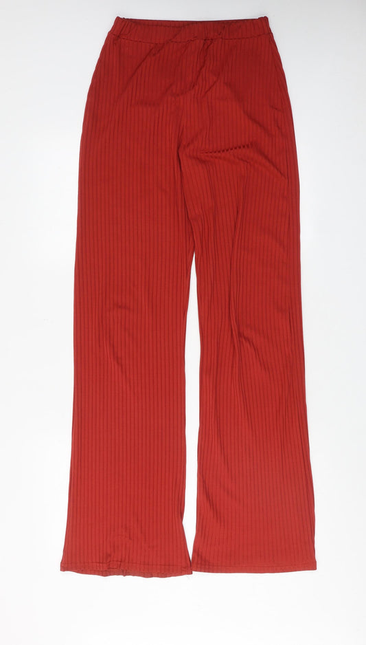 COLLUSION Womens Red Polyester Jogger Trousers Size 8 L33 in Regular