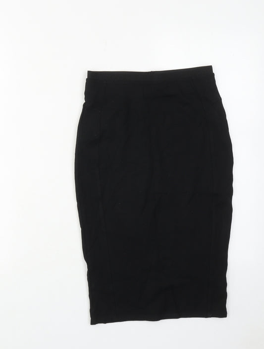 River Island Womens Black Viscose Straight & Pencil Skirt Size 8