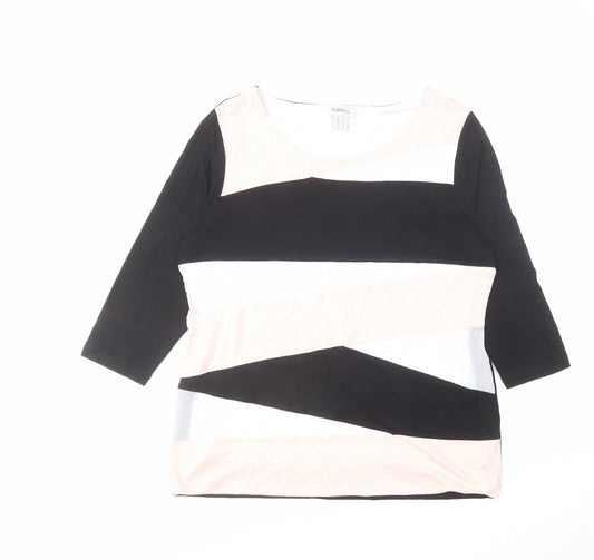 Class FX Womens Multicoloured Striped Viscose Basic Blouse Size 20 Round Neck