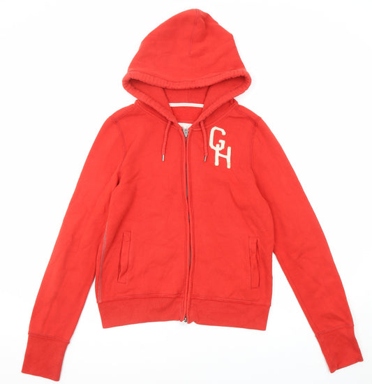 Gilly Hicks Womens Red Cotton Full Zip Hoodie Size L Zip