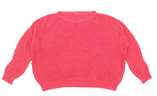 NEXT Womens Pink Round Neck Acrylic Pullover Jumper Size L