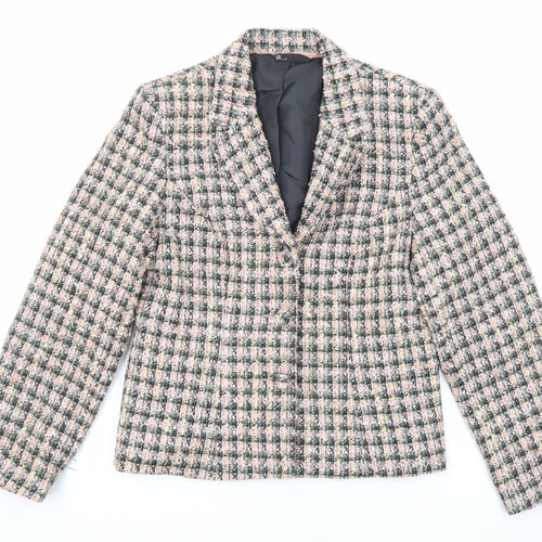 BHS Womens Multicoloured Geometric Jacket Blazer Size 20 Button