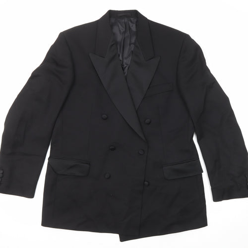 Magee Mens Black Wool Tuxedo Suit Jacket Size 42 Regular