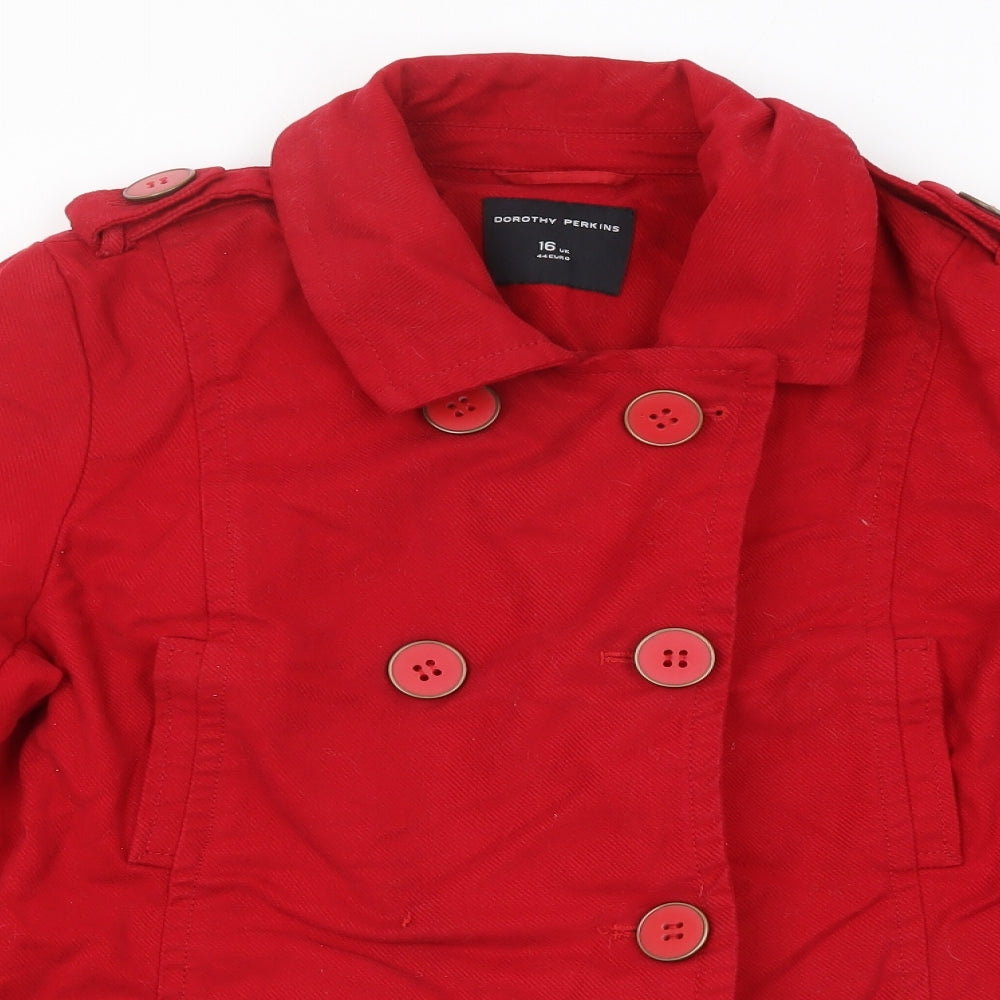 Dorothy Perkins Womens Red Jacket Size 16 Button