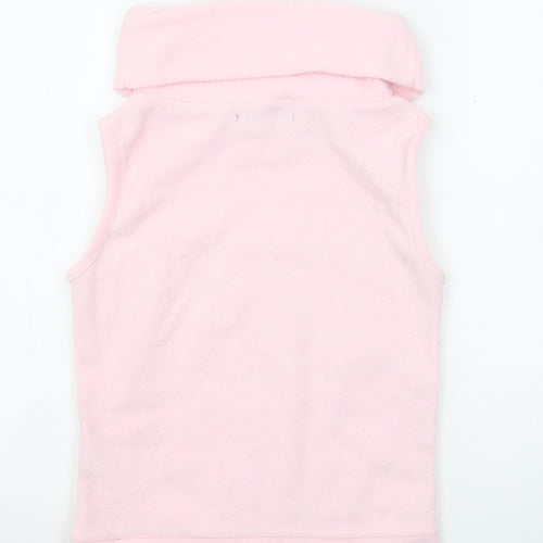 River Island Womens Pink Polyester Basic Tank Size 12 Roll Neck