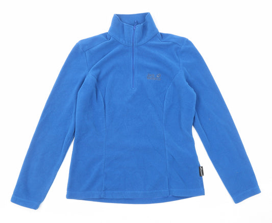 Jack Wolfskin Womens Blue Polyester Pullover Sweatshirt Size 12 Zip