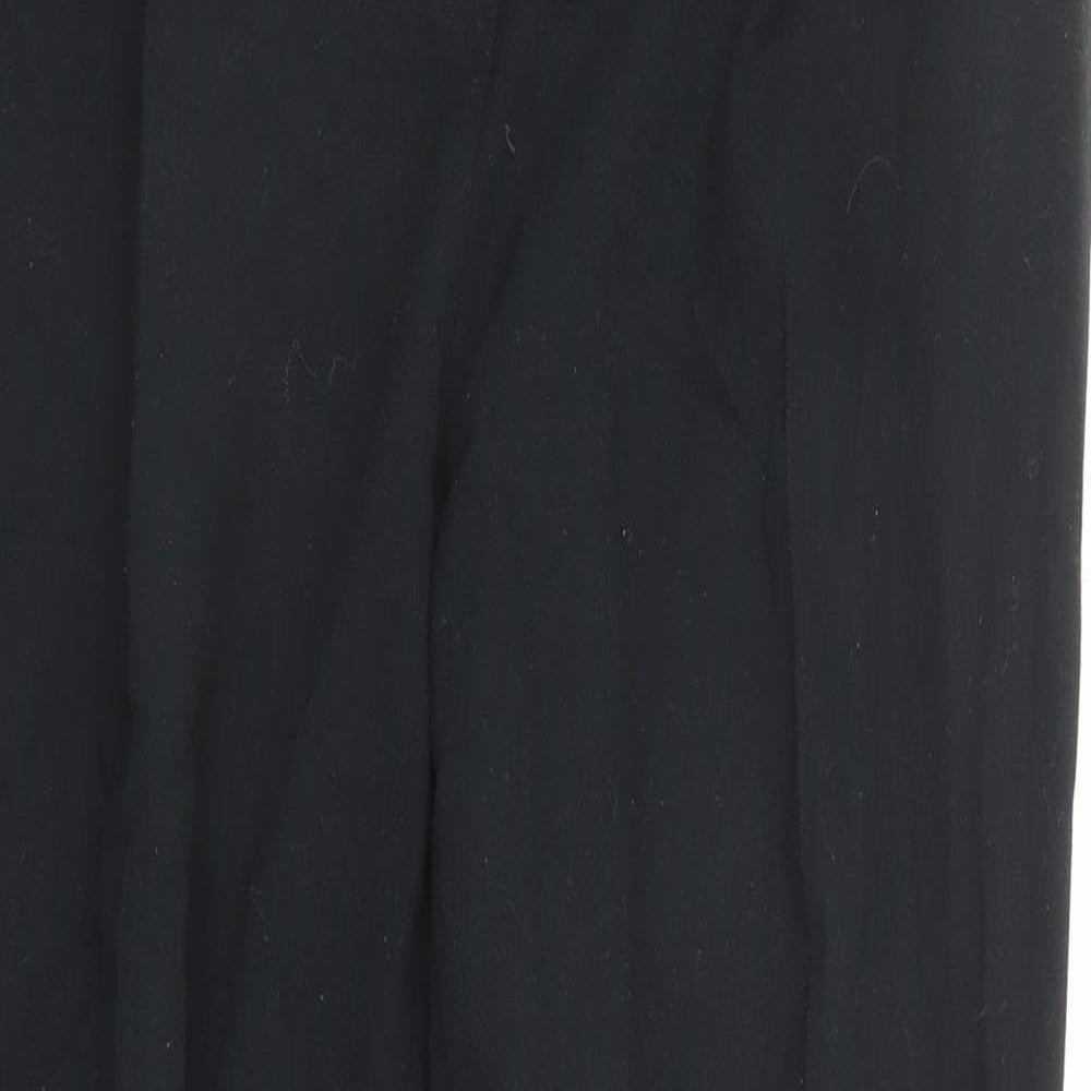 Marks and Spencer Womens Black Polyester Trousers Size 12 L28 in Regular