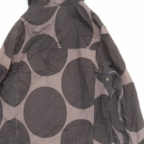 Boden Womens Brown Geometric Overcoat Coat Size 12 Zip