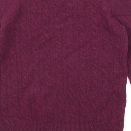 Jack Wills Mens Purple Round Neck Wool Pullover Jumper Size M Long Sleeve