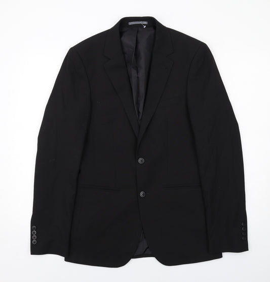 Burton Mens Black Polyester Jacket Suit Jacket Size 36 Regular