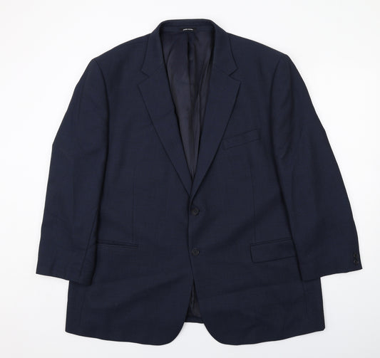 James Barry Mens Blue Wool Jacket Suit Jacket Size 48 Regular