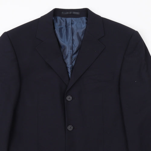 Tom English Mens Blue Wool Jacket Suit Jacket Size 38 Regular