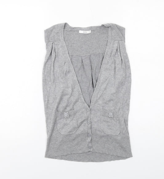 Marks and Spencer Womens Grey V-Neck Viscose Cardigan Jumper Size 12