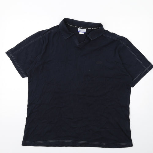 Reebok Mens Black Cotton T-Shirt Size M Collared