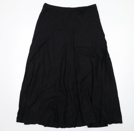 Marks and Spencer Womens Black Linen Maxi Skirt Size 14