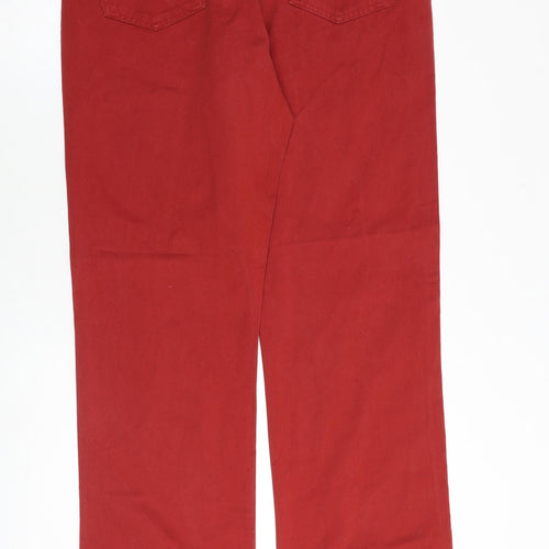 R.M. Williams Mens Red Cotton Straight Jeans Size 36 in L35 in Regular Zip