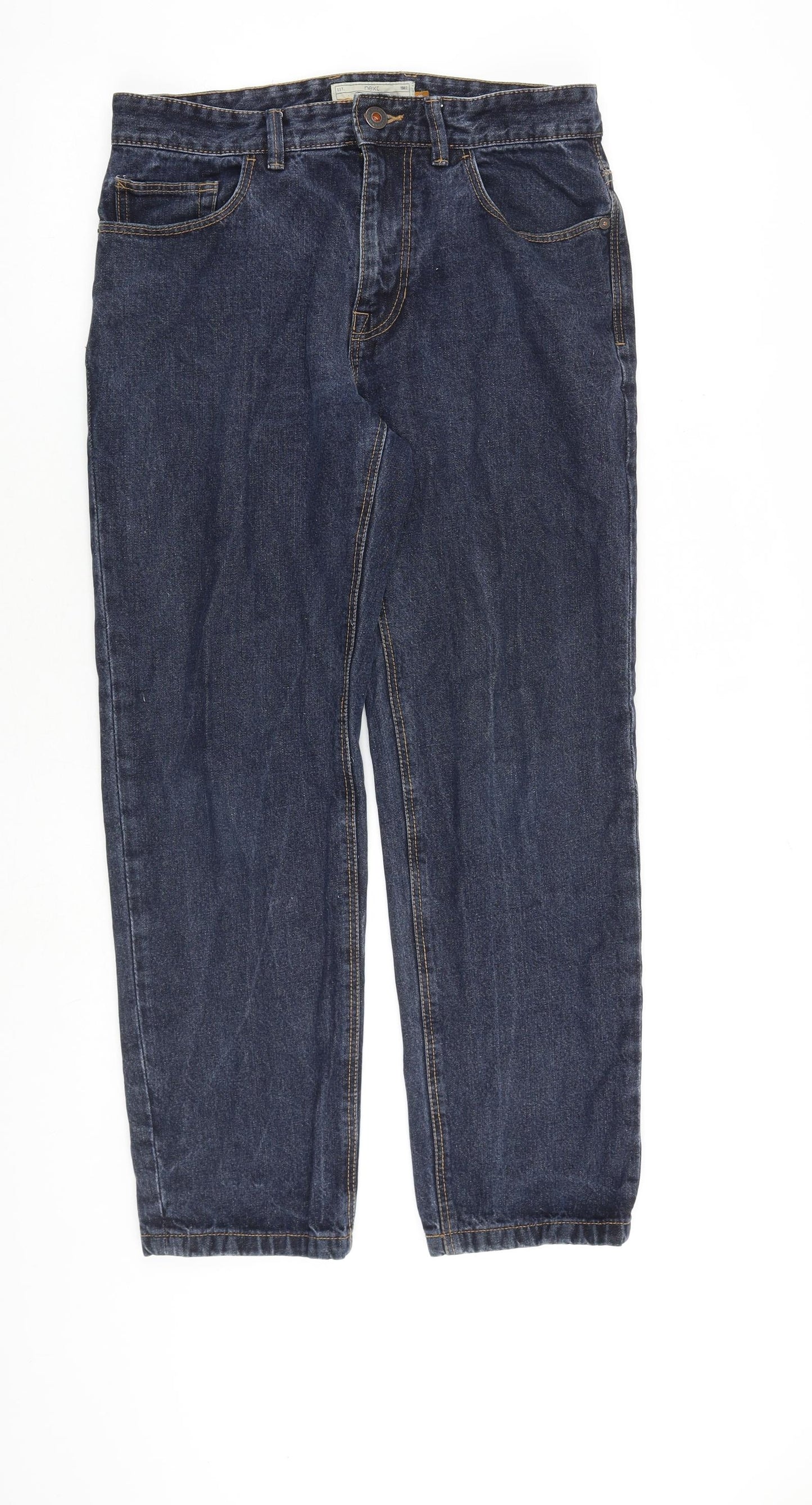 NEXT Mens Blue Cotton Straight Jeans Size 30 in L28 in Regular Zip