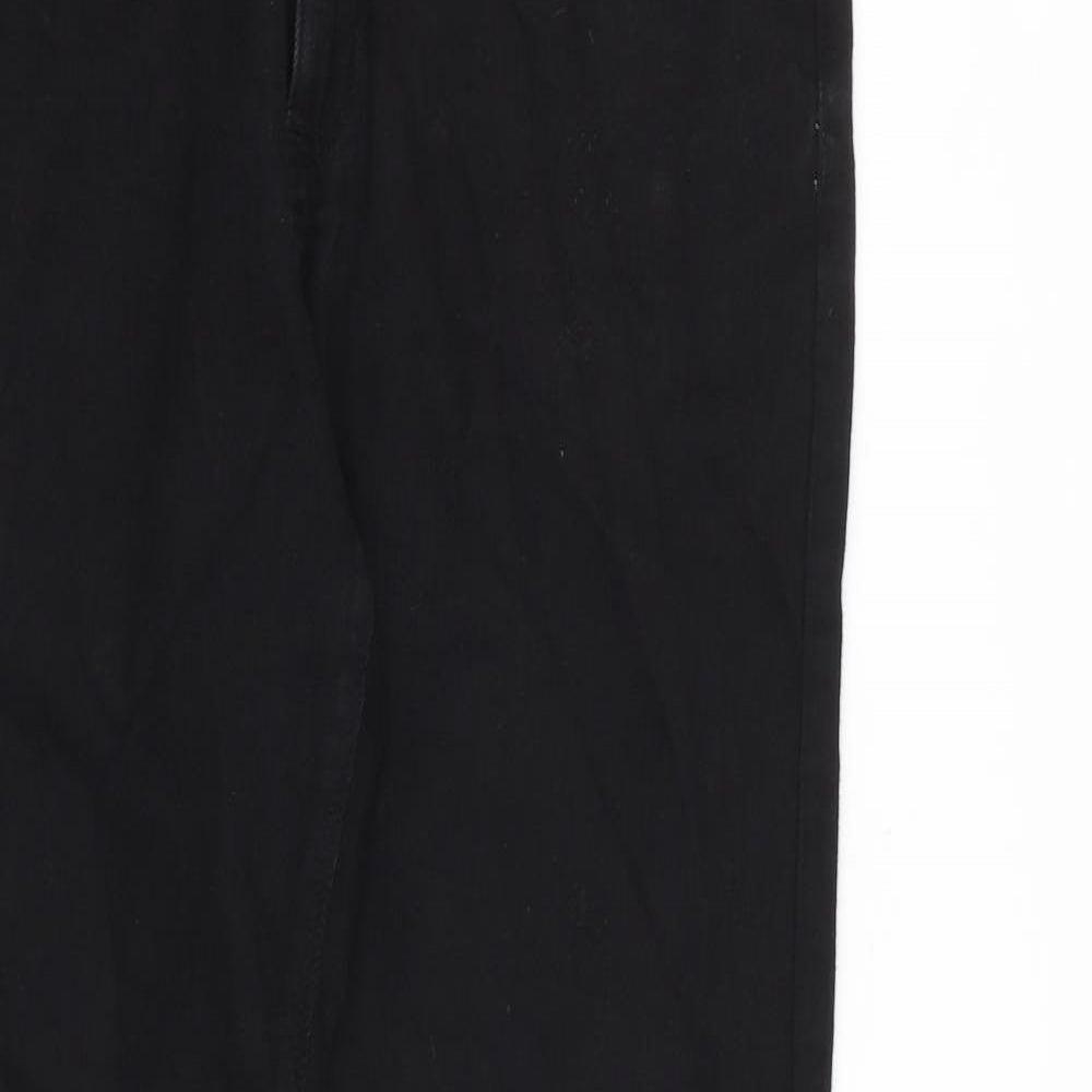 Marks and Spencer Mens Black Cotton Skinny Jeans Size 32 in L33 in Slim Zip