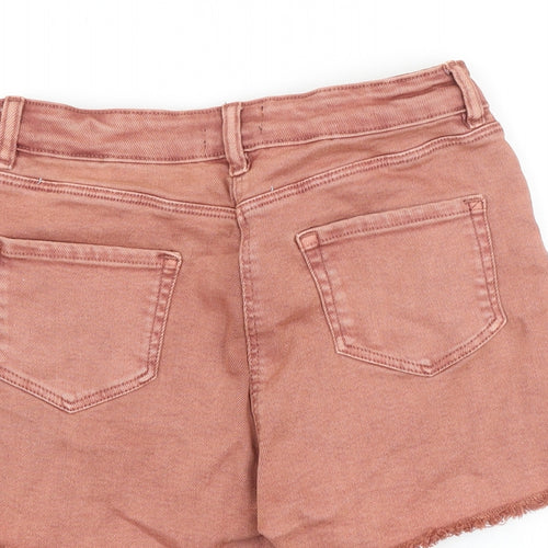 /Denim Womens Pink Cotton Cut-Off Shorts Size 10 L3 in Regular Zip