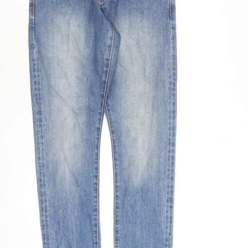 Lyle & Scott Mens Blue Cotton Straight Jeans Size 30 in L33 in Regular Zip