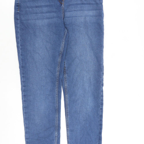 Papaya Womens Blue Cotton Skinny Jeans Size 10 L29 in Regular Zip