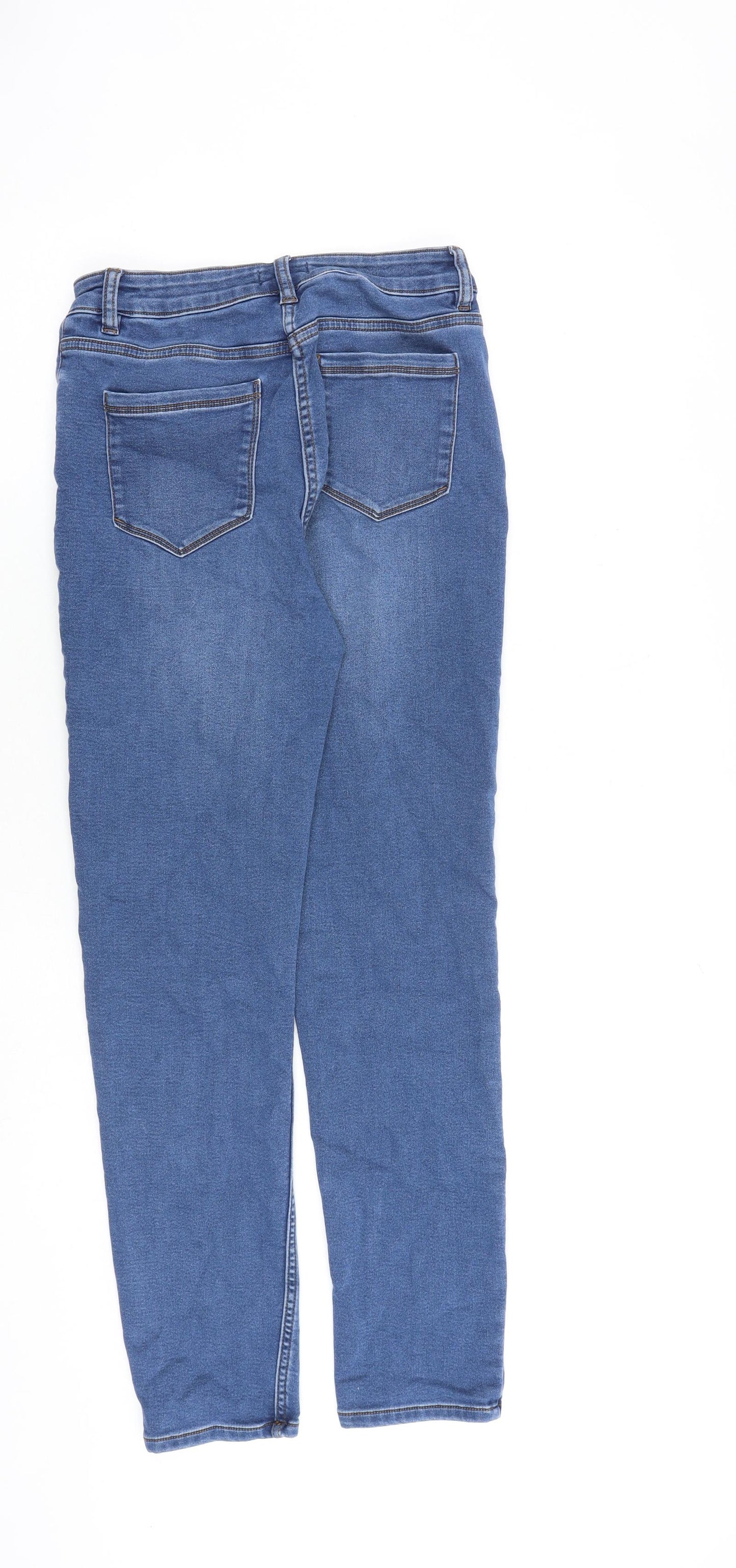 Papaya Womens Blue Cotton Skinny Jeans Size 10 L29 in Regular Zip