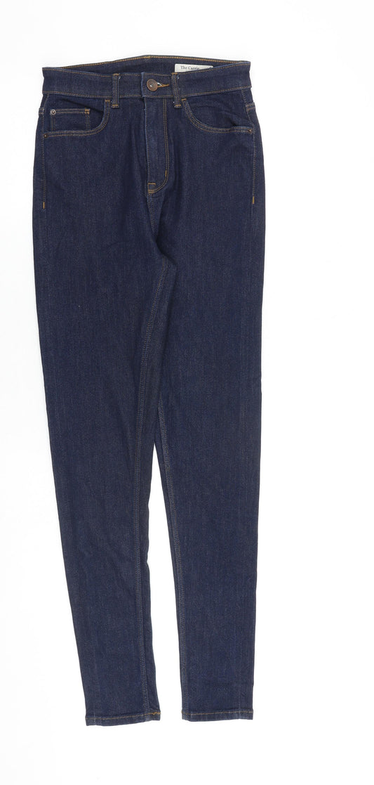 Marks and Spencer Womens Blue Cotton Skinny Jeans Size 8 L30 in Slim Zip