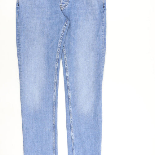 French Connection Mens Blue Cotton Straight Jeans Size 30 in L33 in Slim Button