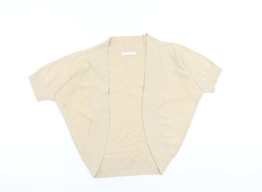 Marks and Spencer Womens Beige V-Neck Cotton Cardigan Jumper Size 8