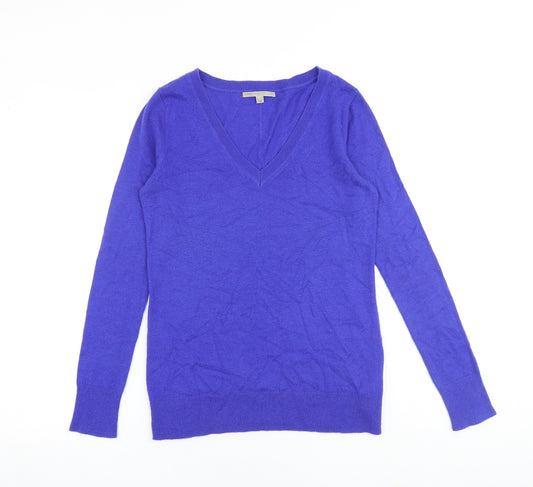Gap Womens Blue V-Neck Nylon Pullover Jumper Size XS