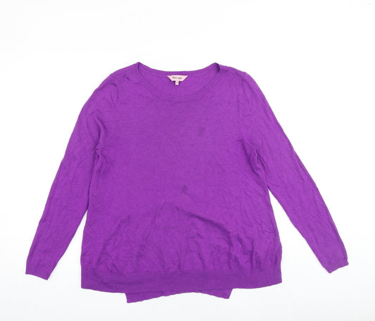 Phase Eight Womens Purple Round Neck Viscose Pullover Jumper Size 12