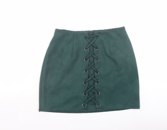 Shinestar Womens Green Polyester Bandage Skirt Size M