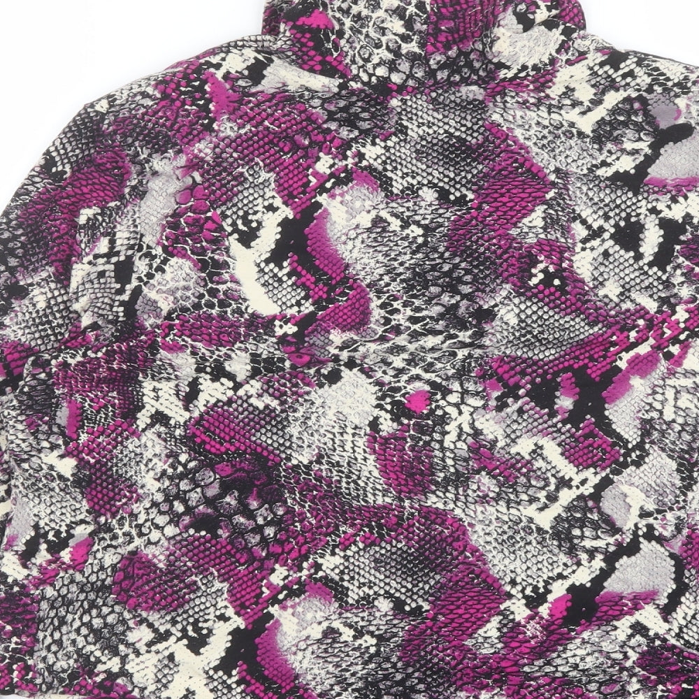 Marks and Spencer Womens Purple Animal Print Jacket Size 14 - Snake Print