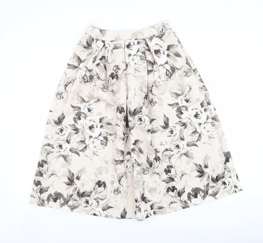 Miss Selfridge Womens Beige Floral Polyester A-Line Skirt Size 6