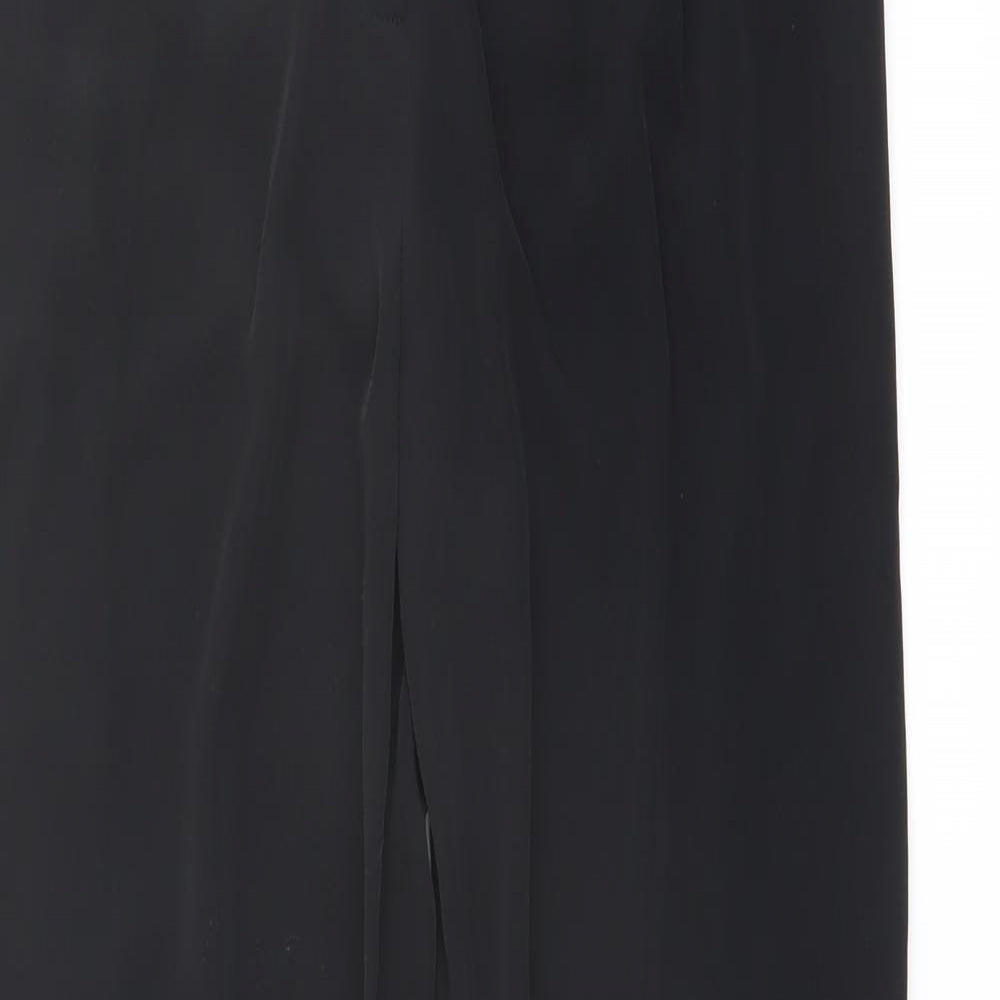 ASOS Womens Black Polyester Trousers Size 10 L26 in Regular Button
