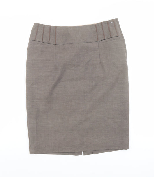 NEXT Womens Beige Polyester Straight & Pencil Skirt Size 10 Zip