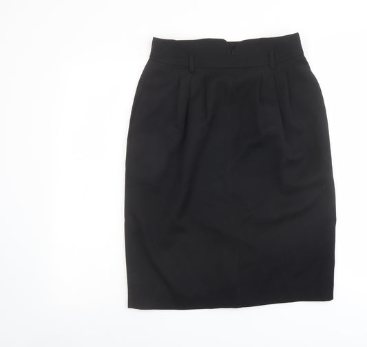 Marella Womens Black Wool A-Line Skirt Size 14 Zip