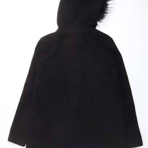 River Island Womens Black Pea Coat Coat Size 6 Zip