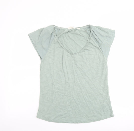Fat Face Womens Green Cotton Basic T-Shirt Size 8 Round Neck
