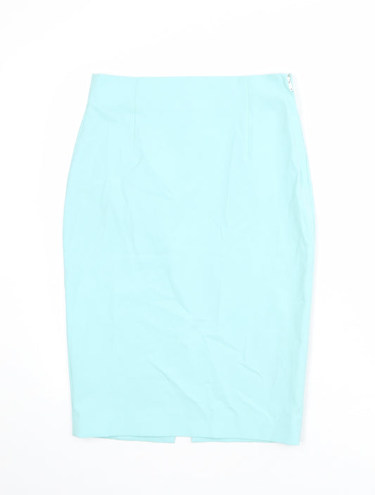 Zara Womens Blue Polyester Bandage Skirt Size S Zip