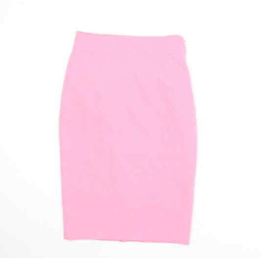 Zara Womens Pink Polyester Bandage Skirt Size S Zip