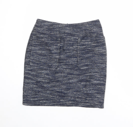 Monsoon Womens Multicoloured Geometric Polyester Bandage Skirt Size 8 Zip