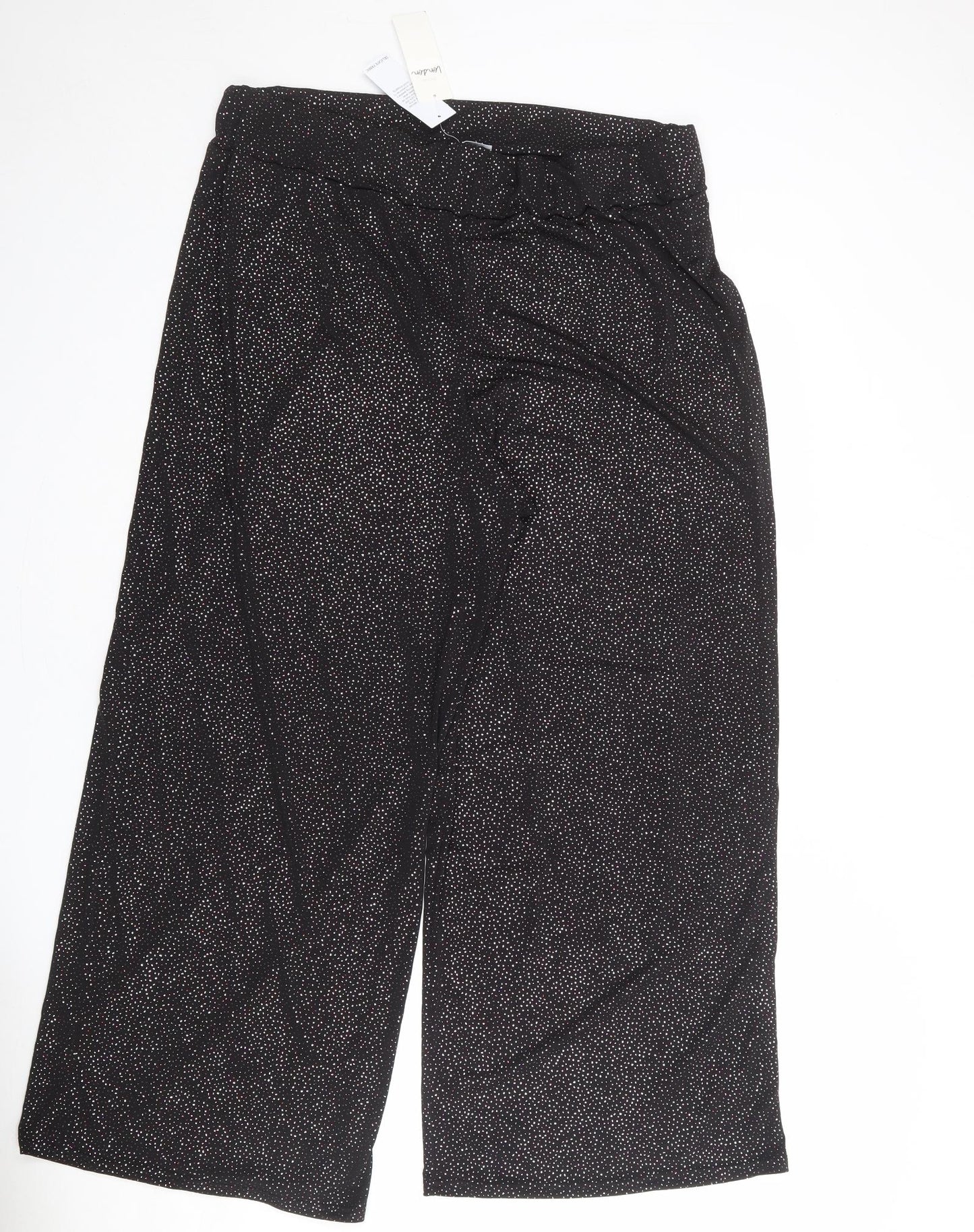 Yours Womens Black Polyester Trousers Size 18 L28 in Regular