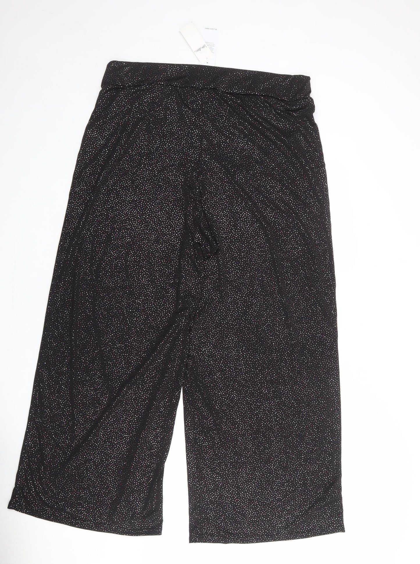 Yours Womens Black Polyester Trousers Size 18 L28 in Regular